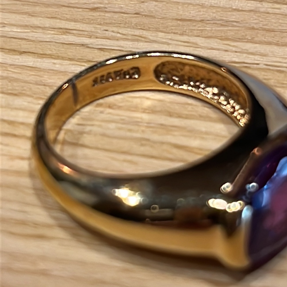 18K Over 925 Silver Lab-Created Alexandrite Ring & Earrings Set - Picture 11 of 12